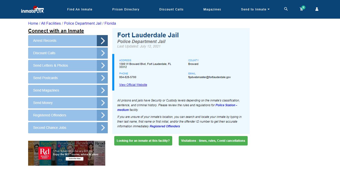 Fort Lauderdale Jail | Inmate Locator